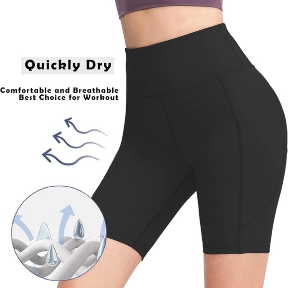 Women's Black High-Waisted Bikers Shorts - Picture 2 of 12